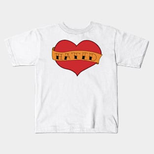 Traditional Heart With “Hated” Banner Kids T-Shirt